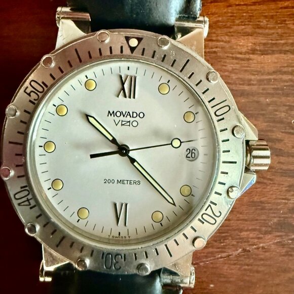 Movado VIZIO Swiss Mens Watch, 37mm, New Service, Original Strap-Excellent! - Picture 8 of 12